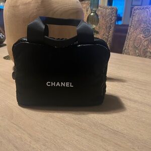 CHANEL Black Boston makeup bag